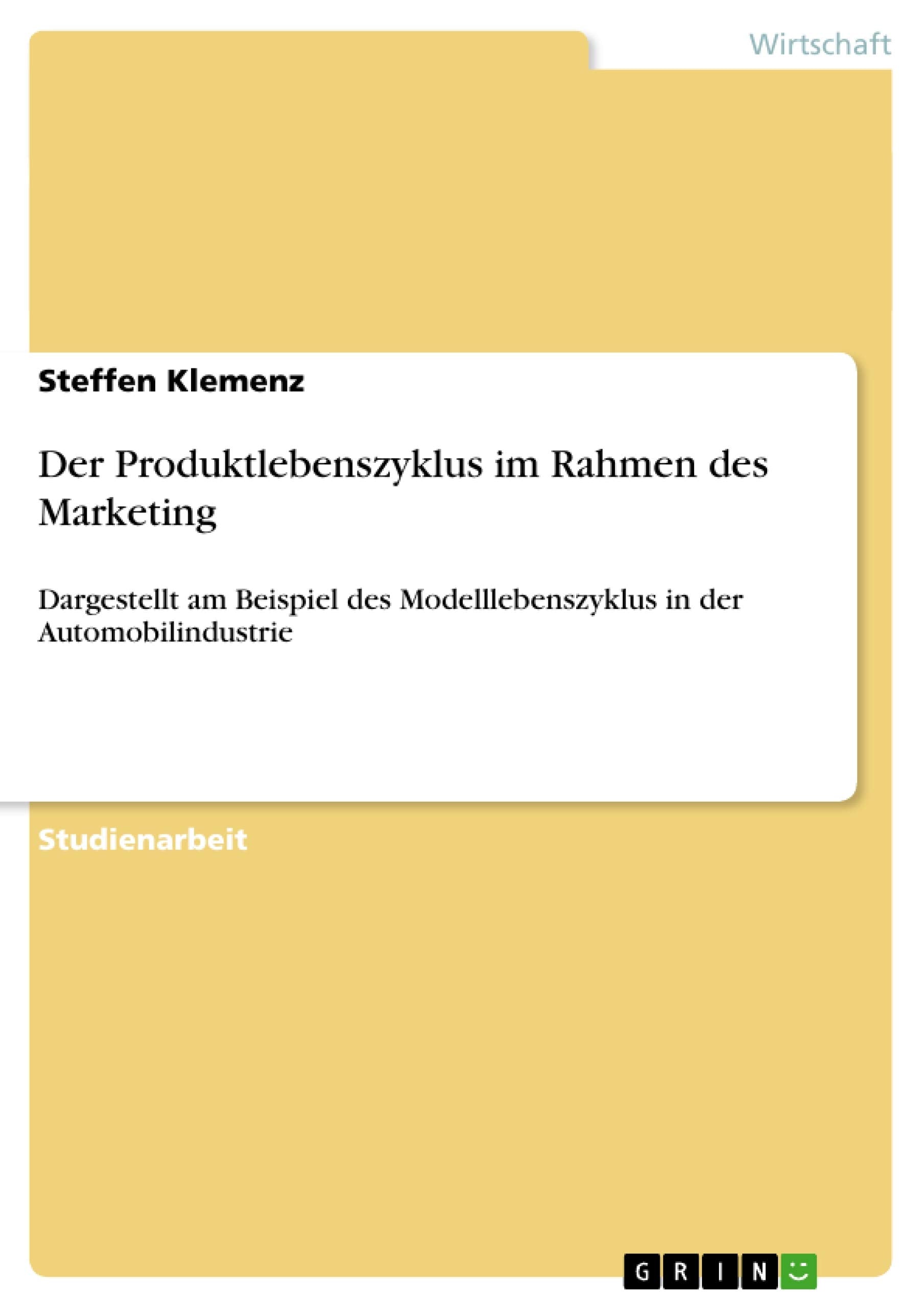 Der Produktlebenszyklus im Rahmen des Marketing book