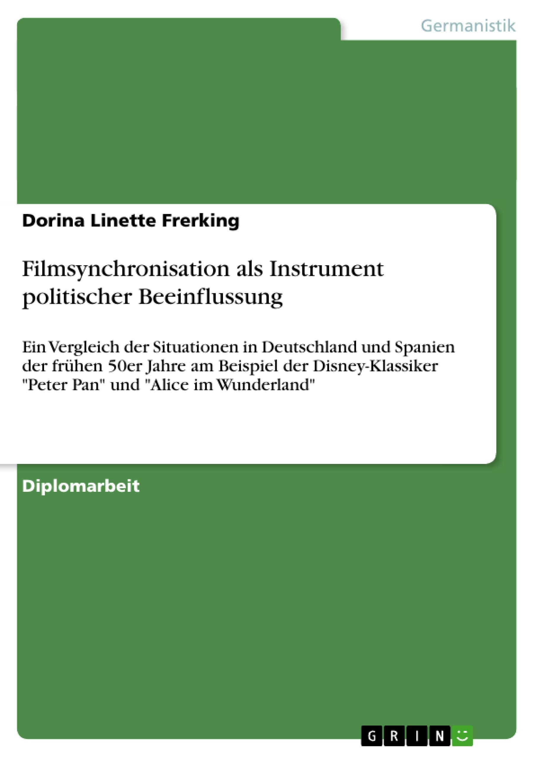 Filmsynchronisation als Instrument politischer Beeinflussung Contemporary literature