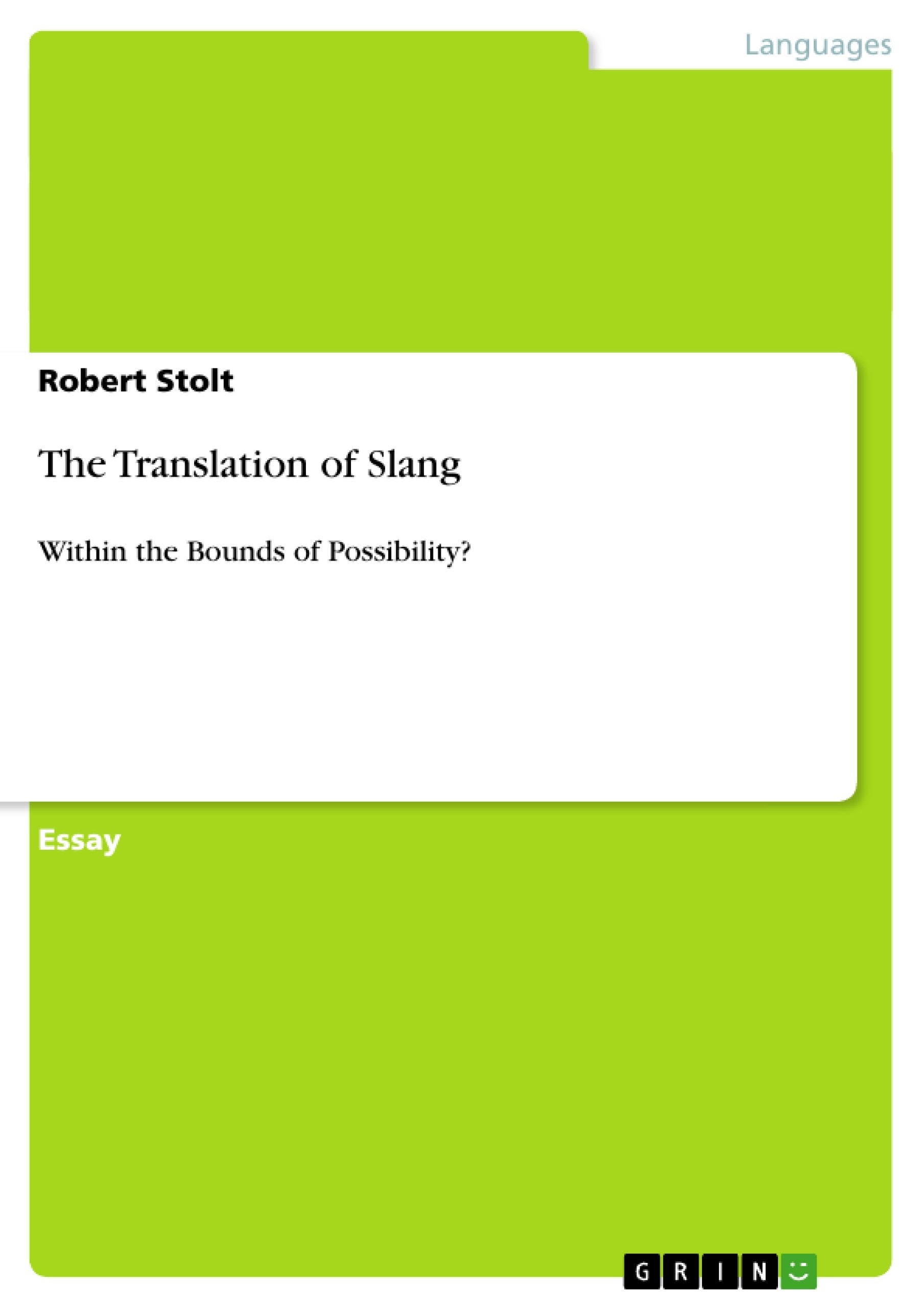 The Translation of Slang Social Sciences
