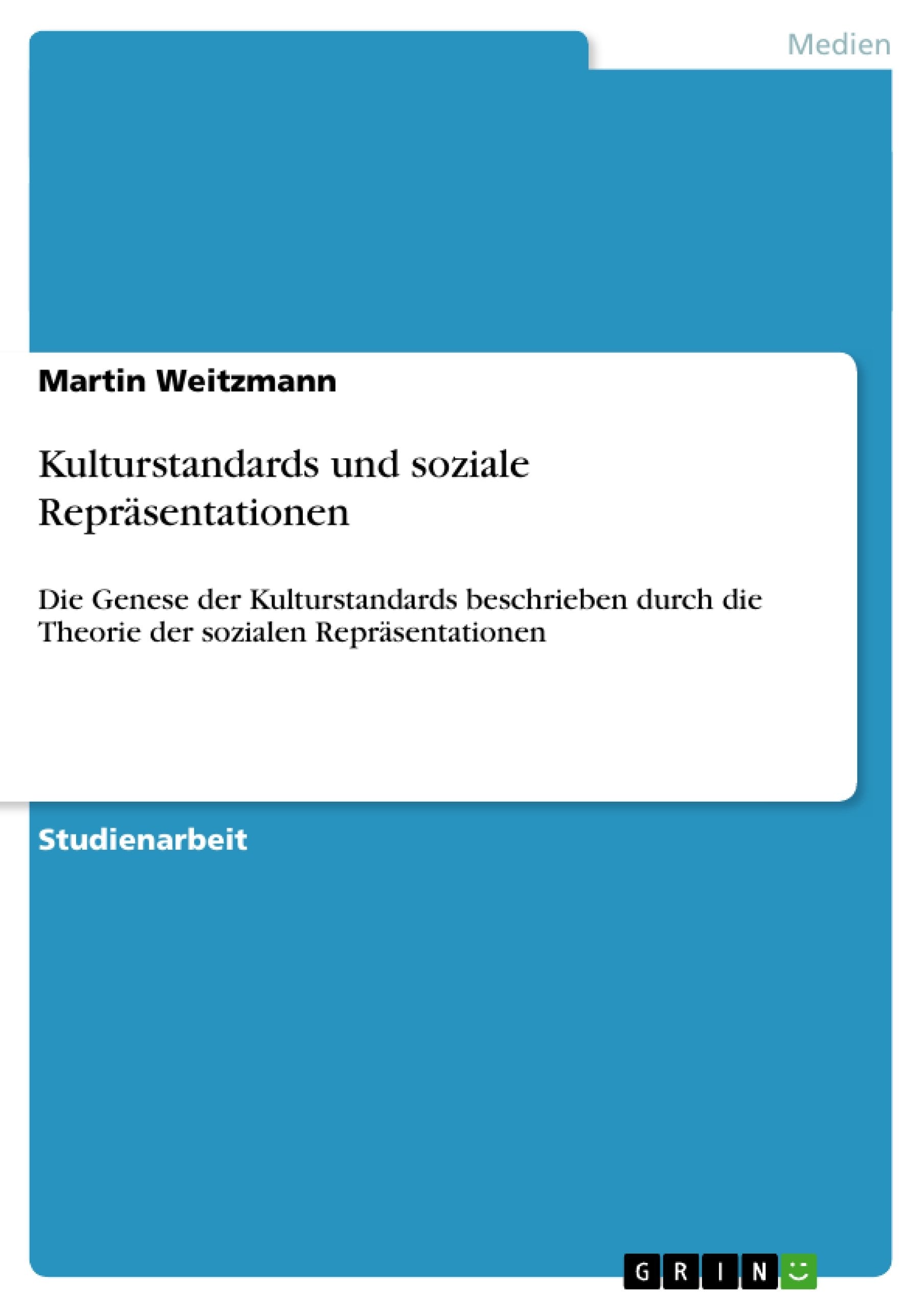 Kulturstandards und soziale Repräsentationen book