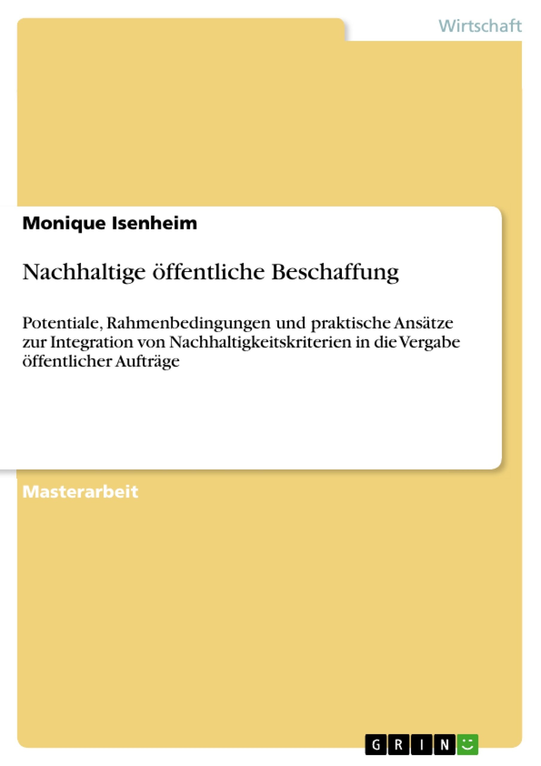 Nachhaltige öffentliche Beschaffung Law