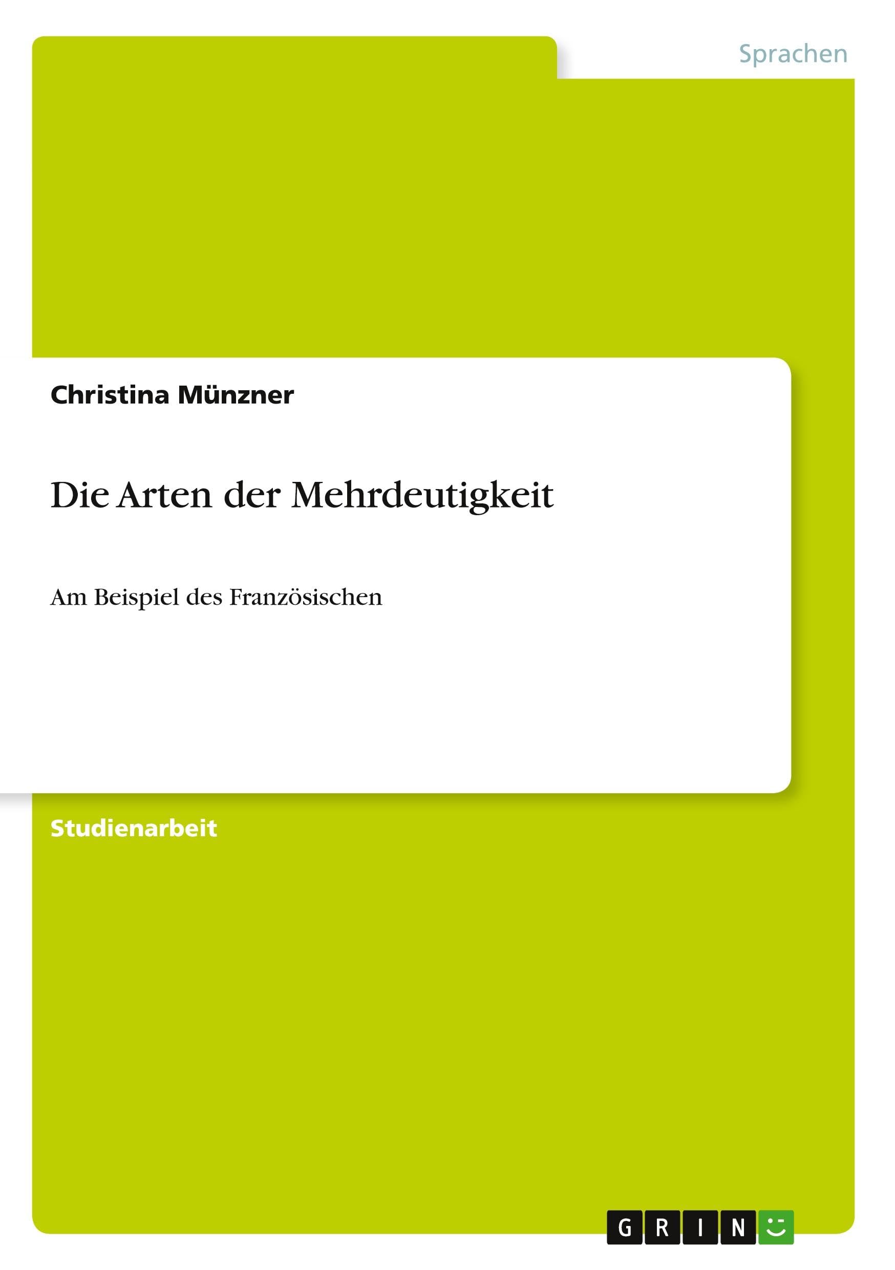 Die Arten der Mehrdeutigkeit: Am Beispiel des Französischen Social Sciences