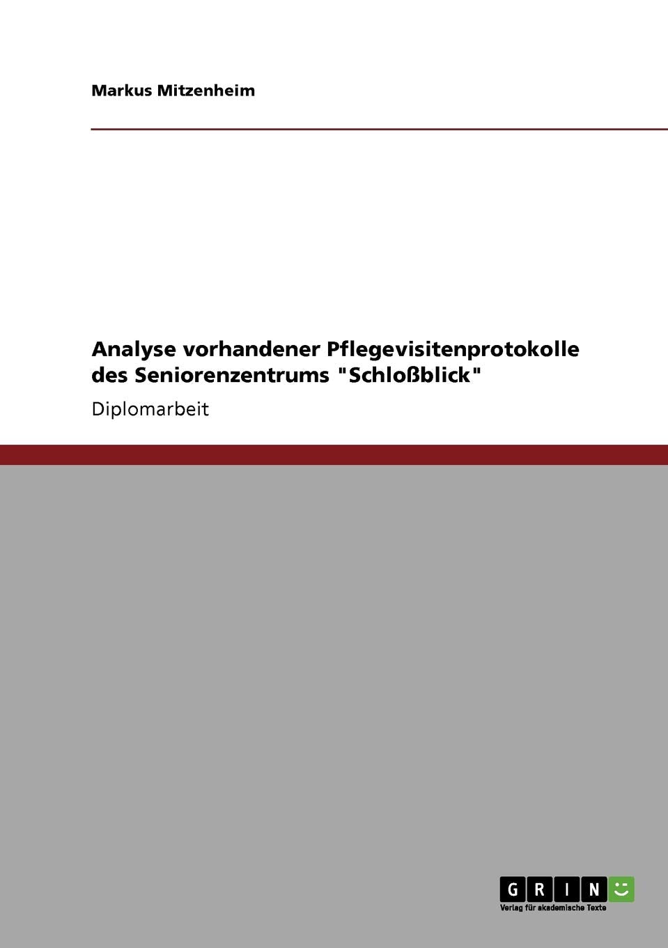 Analyse vorhandener Pflegevisitenprotokolle des Seniorenzentrums "Schloßblick": Diplomarbeit Medicine