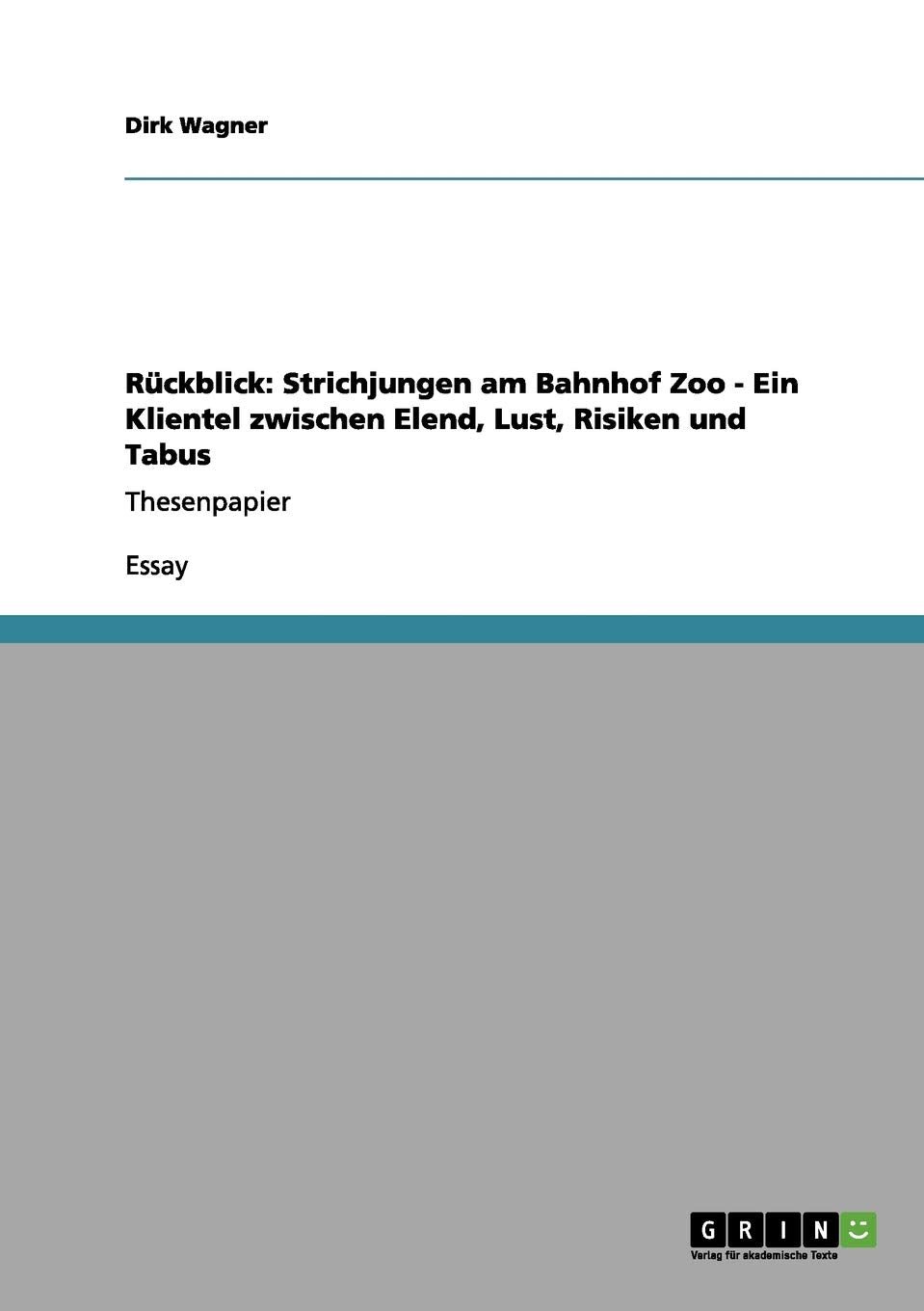 Rückblick: Strichjungen am Bahnhof Zoo - Ein Klientel zwischen Elend, Lust, Risiken und Tabus: Thesenpapier Education & Training