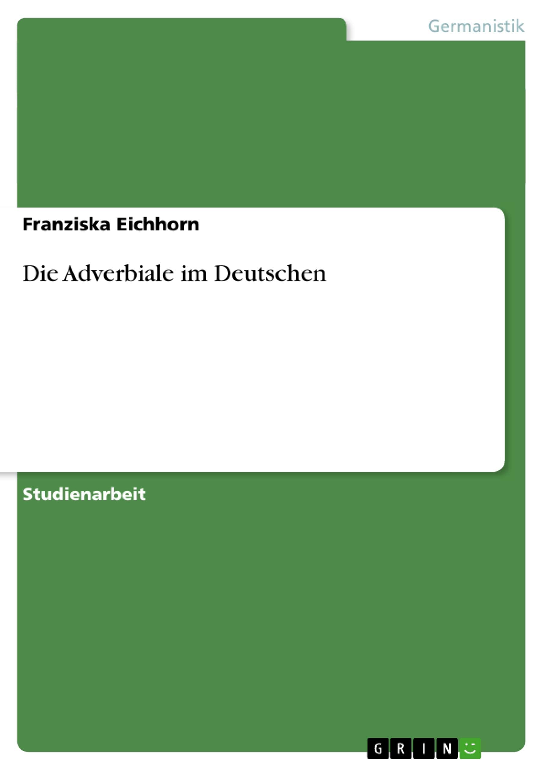 Die Adverbiale im Deutschen Contemporary literature