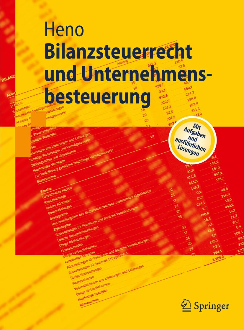 Bilanzsteuerrecht und Unternehmensbesteuerung Law