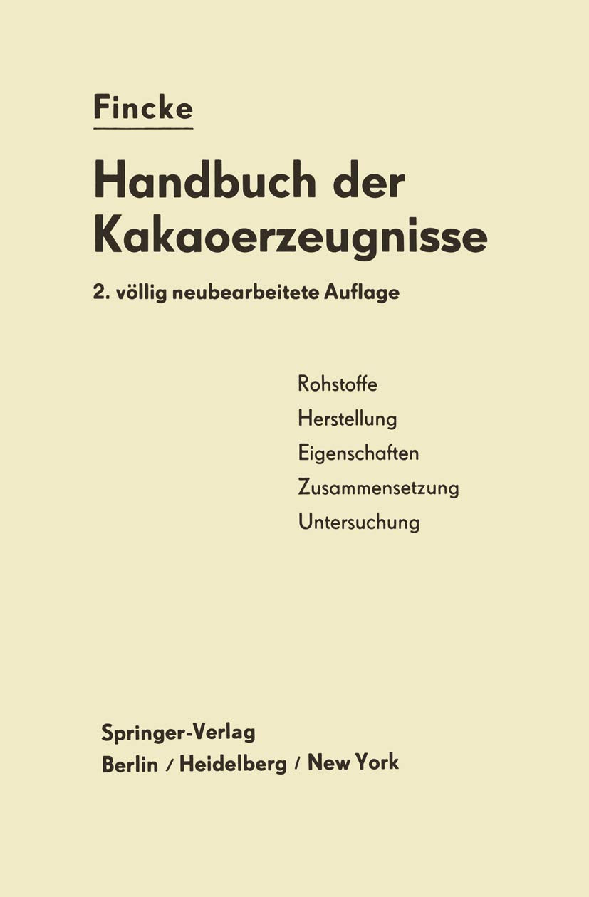 Handbuch der Kakaoerzeugnisse (German Edition) Law