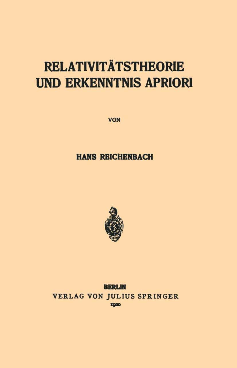 Relativitätstheorie und Erkenntnis Apriori Memories