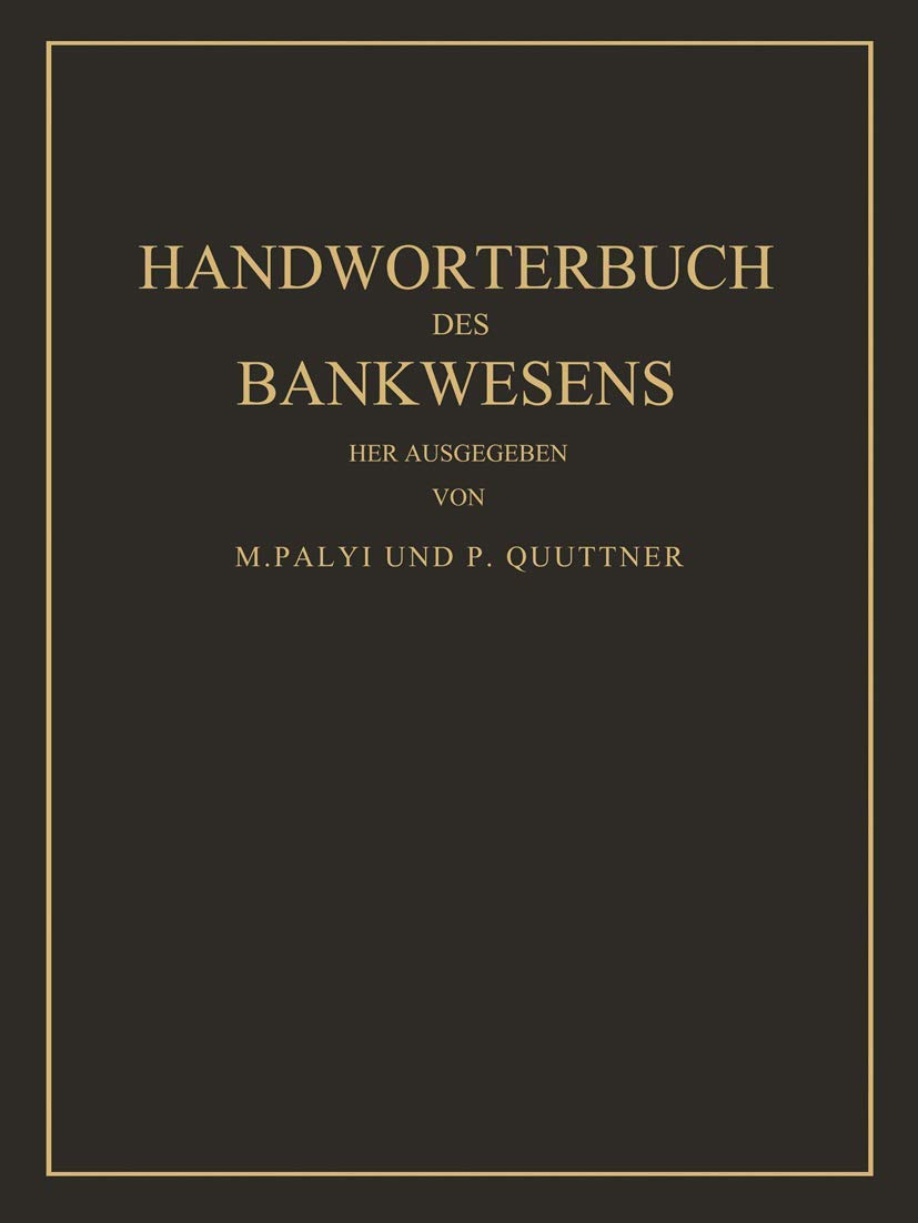 Handwörterbuch des Bankwesens Law
