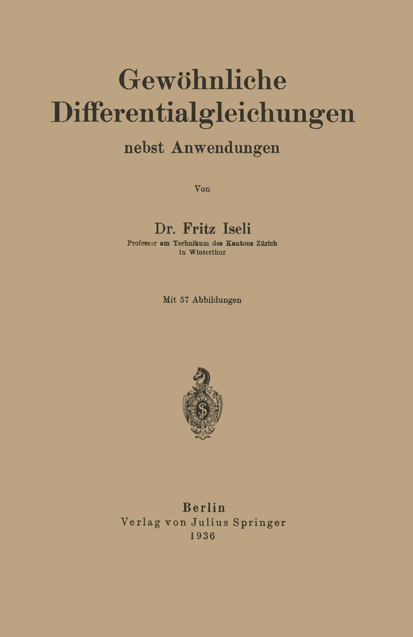 Gewöhnliche Differentialgleichungen nebst Anwendungen Medicine