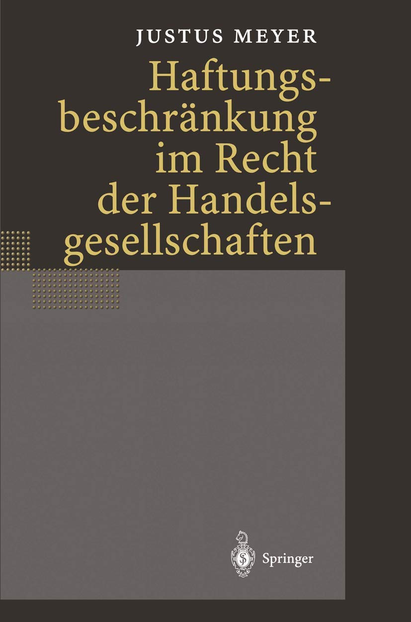 Haftungsbeschränkung im Recht der Handelsgesellschaften Law
