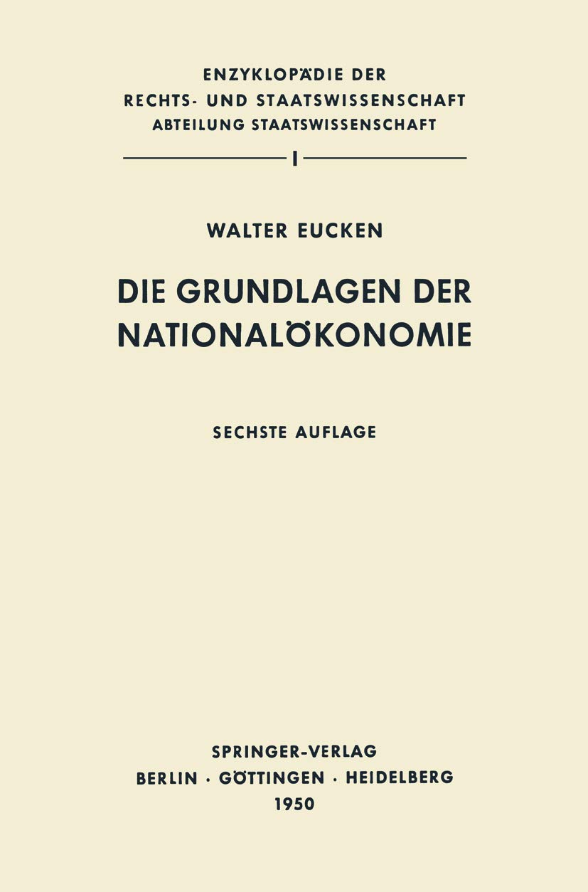Die Grundlagen der Nationalökonomie Law