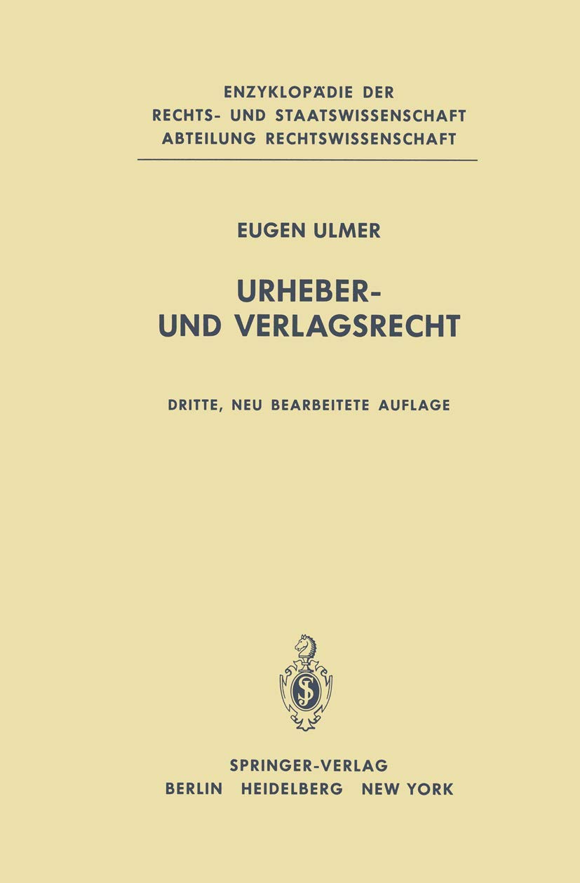 Urheber- und Verlagsrecht (Abteilung Rechtswissenschaft) Law