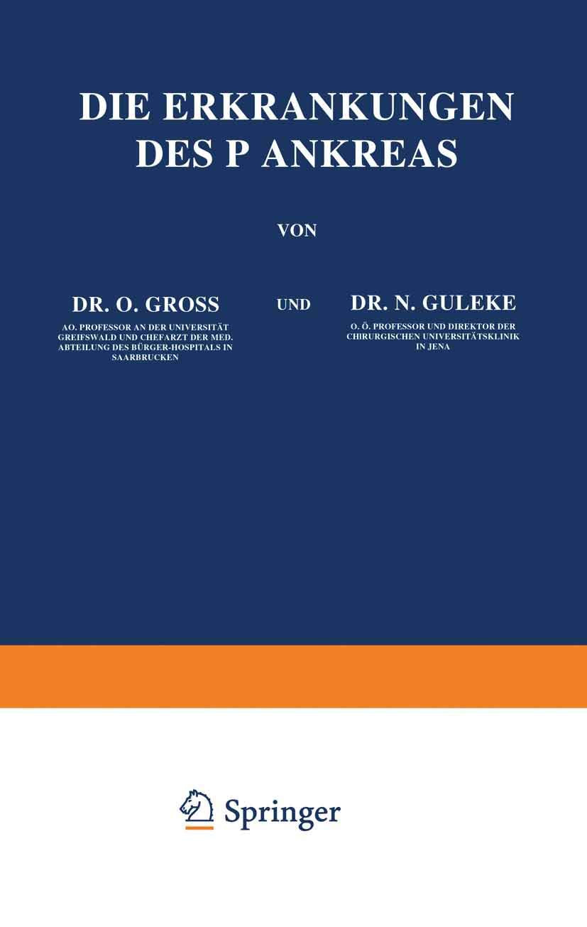 Die Erkrankungen des Pankreas (Enzyklopaedie der Klinischen Medizin) Medicine