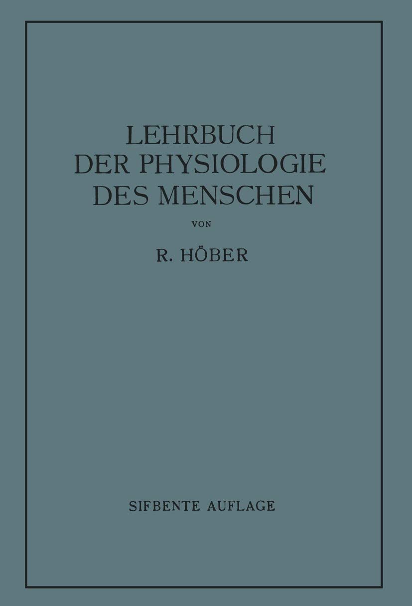 Lehrbuch der Physiologie des Menschen Medicine