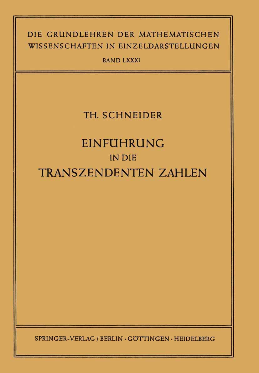 Einführung in die Transzendenten Zahlen book