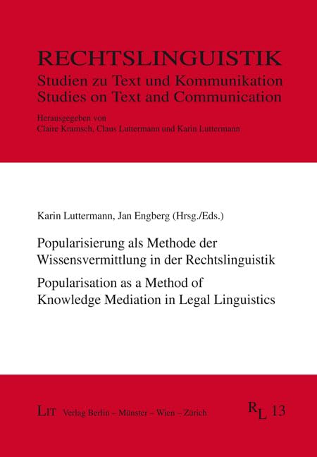 Popularisierung als Methode der Wissensvermittlung in der Rechtslinguistik / Popularisation as a Method of Knowledge Mediation in Legal Linguistics Books