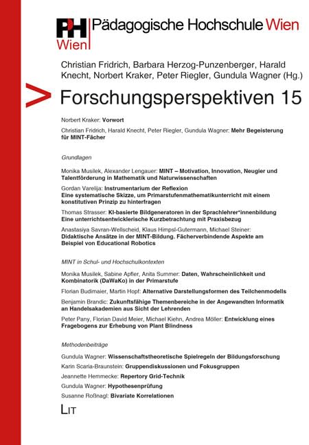 Forschungsperspektiven 15 (PH Wien - Forschungsperspektiven) Learning & Reference