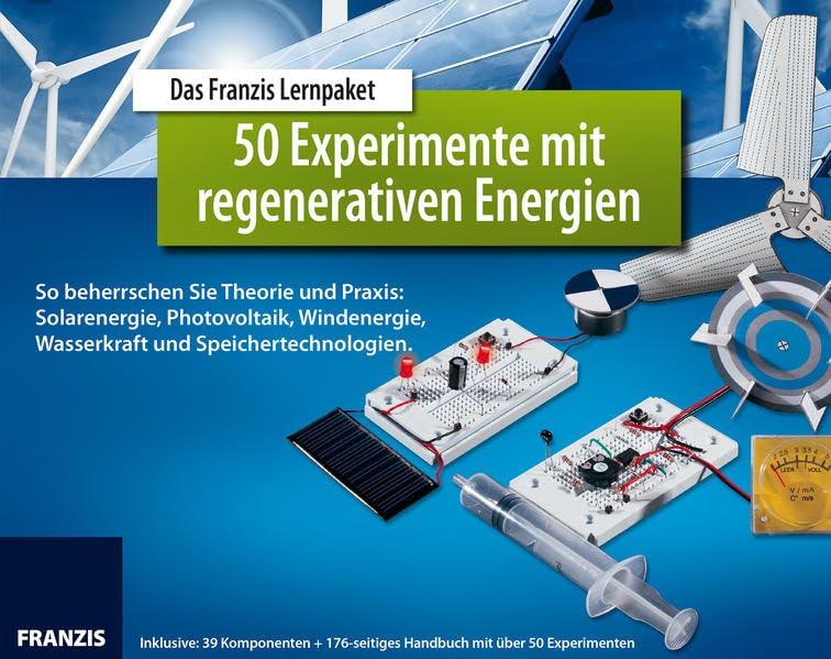 Lernpaket 50 Experimente mit regenerativen Energien: So beherrschen Sie Theorie und Praxis: Solarenergie, Photovoltaik, Windenergie, Wasserkraft und Speichertechnologien. (Elektronik Lernpakete) Leisure, Home & Garden