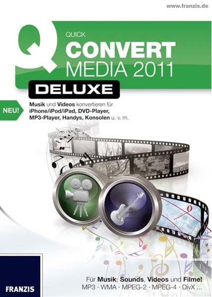 Quick Convert Media deluxe 2011: Audio- & Video-Formate ganz easy umwandeln. Für Musik, Sounds, Videos und Filme! MP3, WMA, MPEG2, MPEG4, DivX .... Für Windows Leisure, Home & Garden