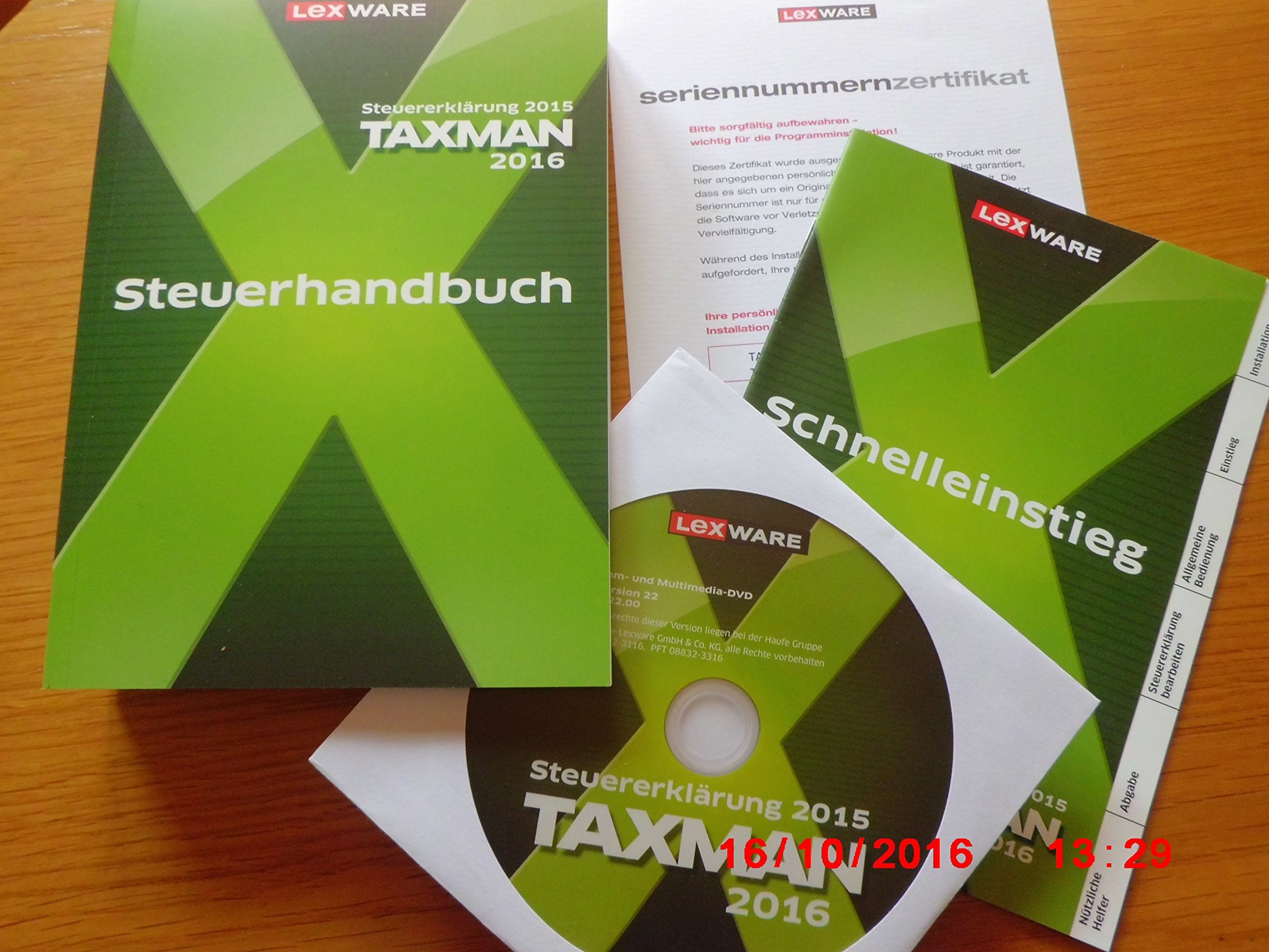 TAXMAN 2016 (für Steuerjahr 2015) Taxes & Bookkeeping