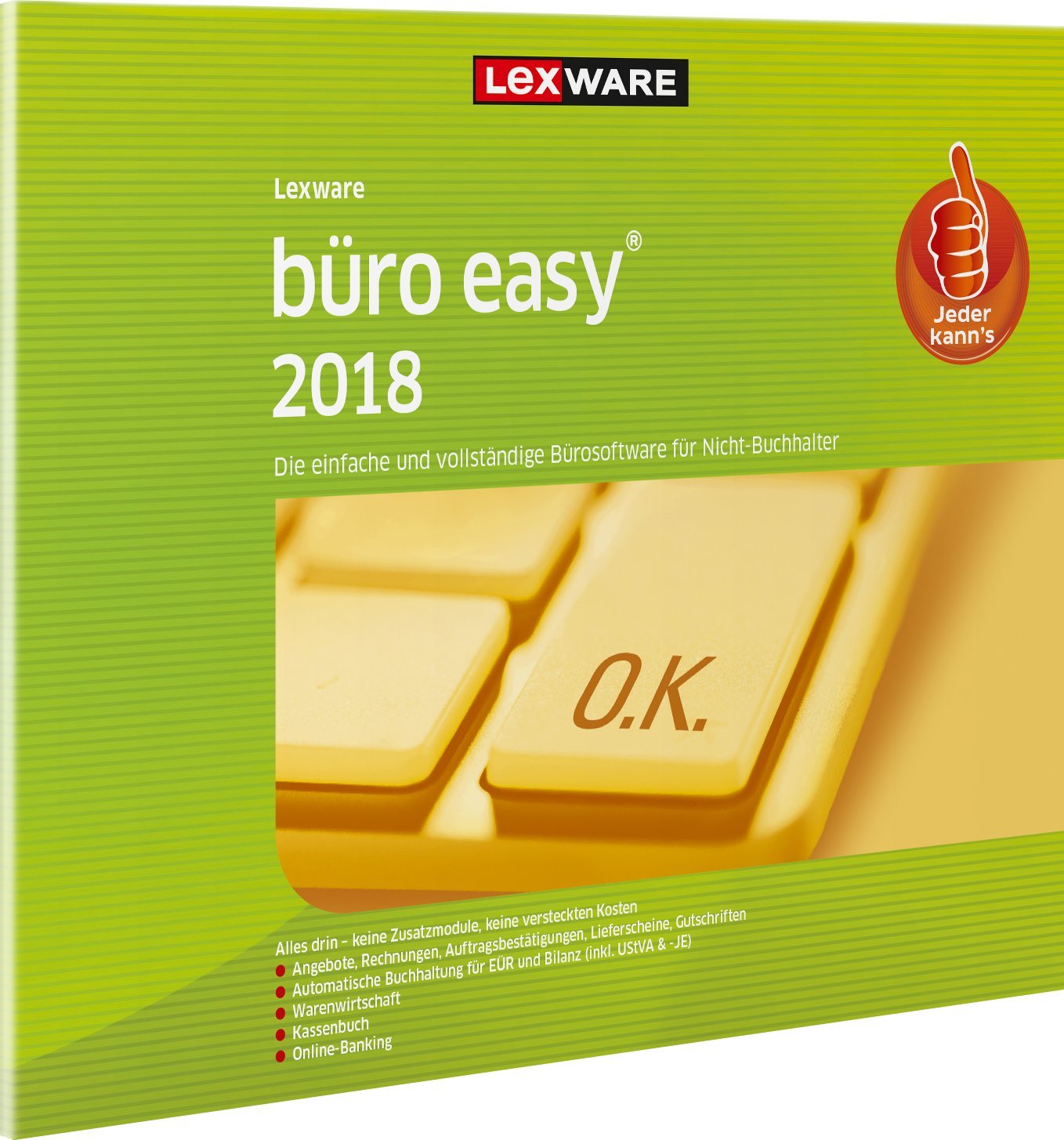 Lexware büro easy 2018 (Jahreslizenz)|für Kleinunternehmer und Existenzgründer|Bürosoftware mit Basisfunktionen, Kassenbuch, Warenwirtschaft u.w.|Kompatibel mit Windows 7 oder aktueller – FFP Other software
