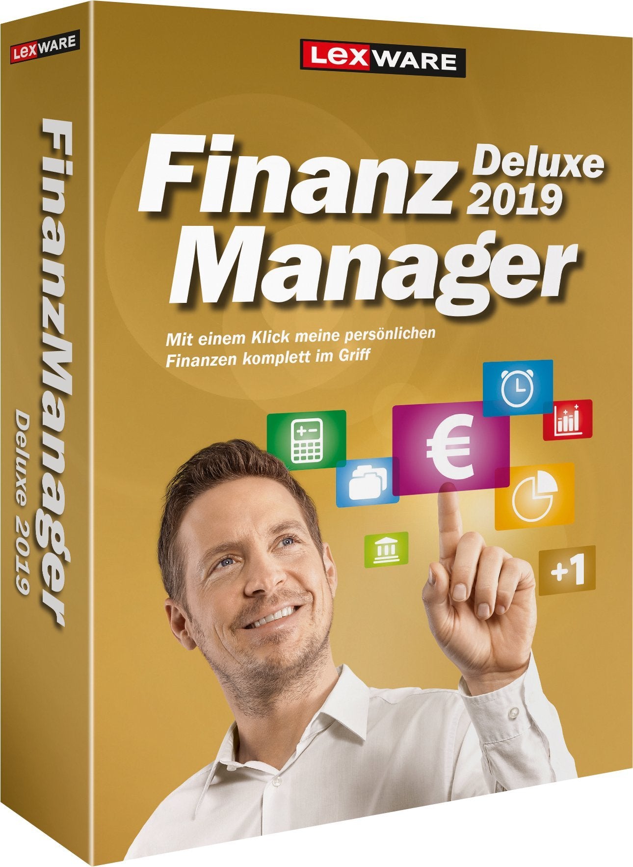Lexware FinanzManager Deluxe 2019 Box|Einfache Buchhaltungs-Software für private Finanzen und Wertpapier-Handel|Kompatibel mit Windows 7 oder aktueller Taxes & Bookkeeping