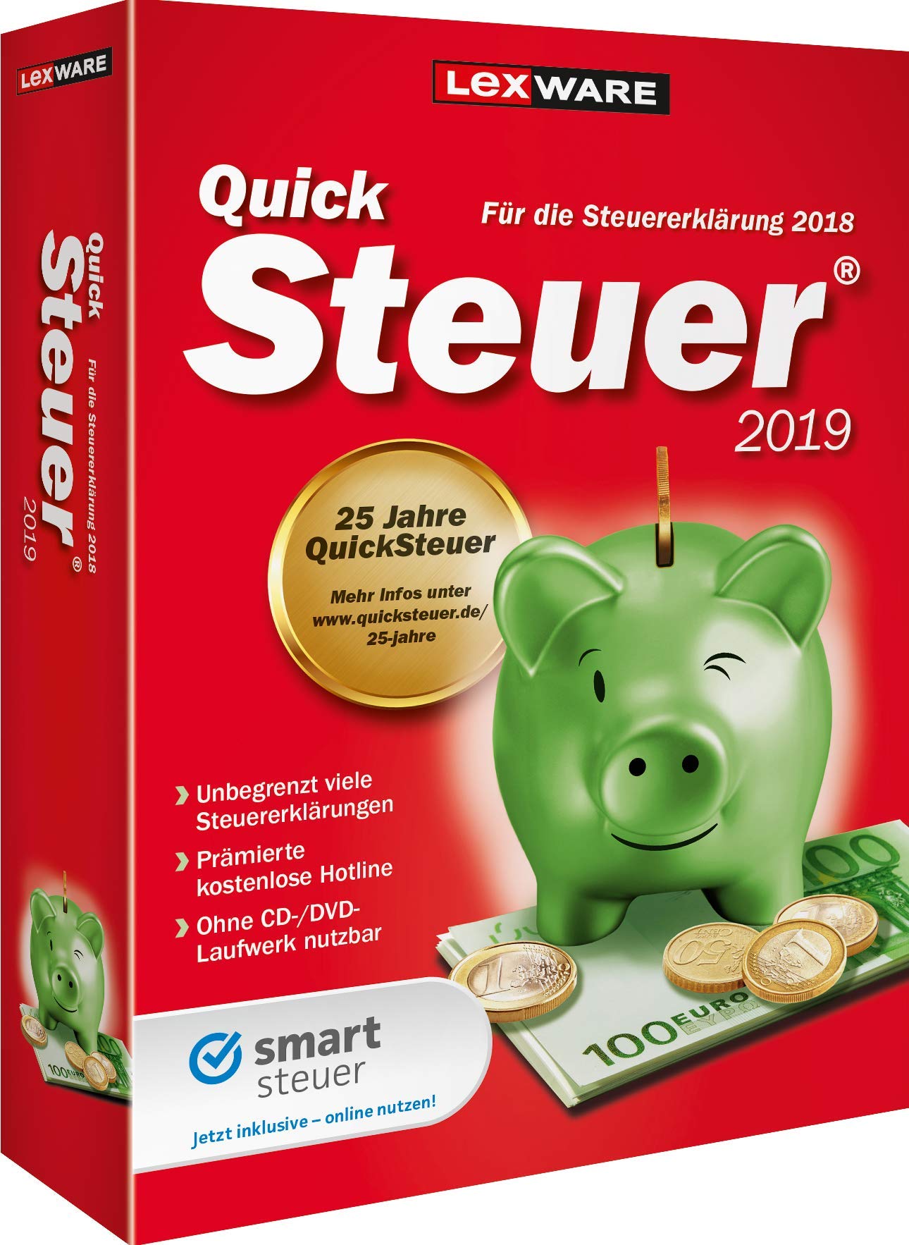 Lexware QuickSteuer 2019 für das Steuerjahr 2018|Minibox|Einfache und schnelle Steuererklärungs-Software für Arbeitnehmer, Familien, Vermieter, Studenten und Rentner Taxes & Bookkeeping
