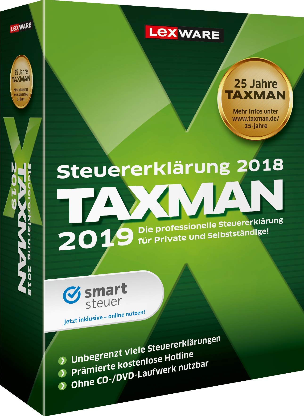 Lexware Taxman 2019 für das Steuerjahr 2018|Minibox|Übersichtliche Steuererklärungs-Software für Arbeitnehmer, Familien, Studenten und im Ausland Beschäftigte PC
