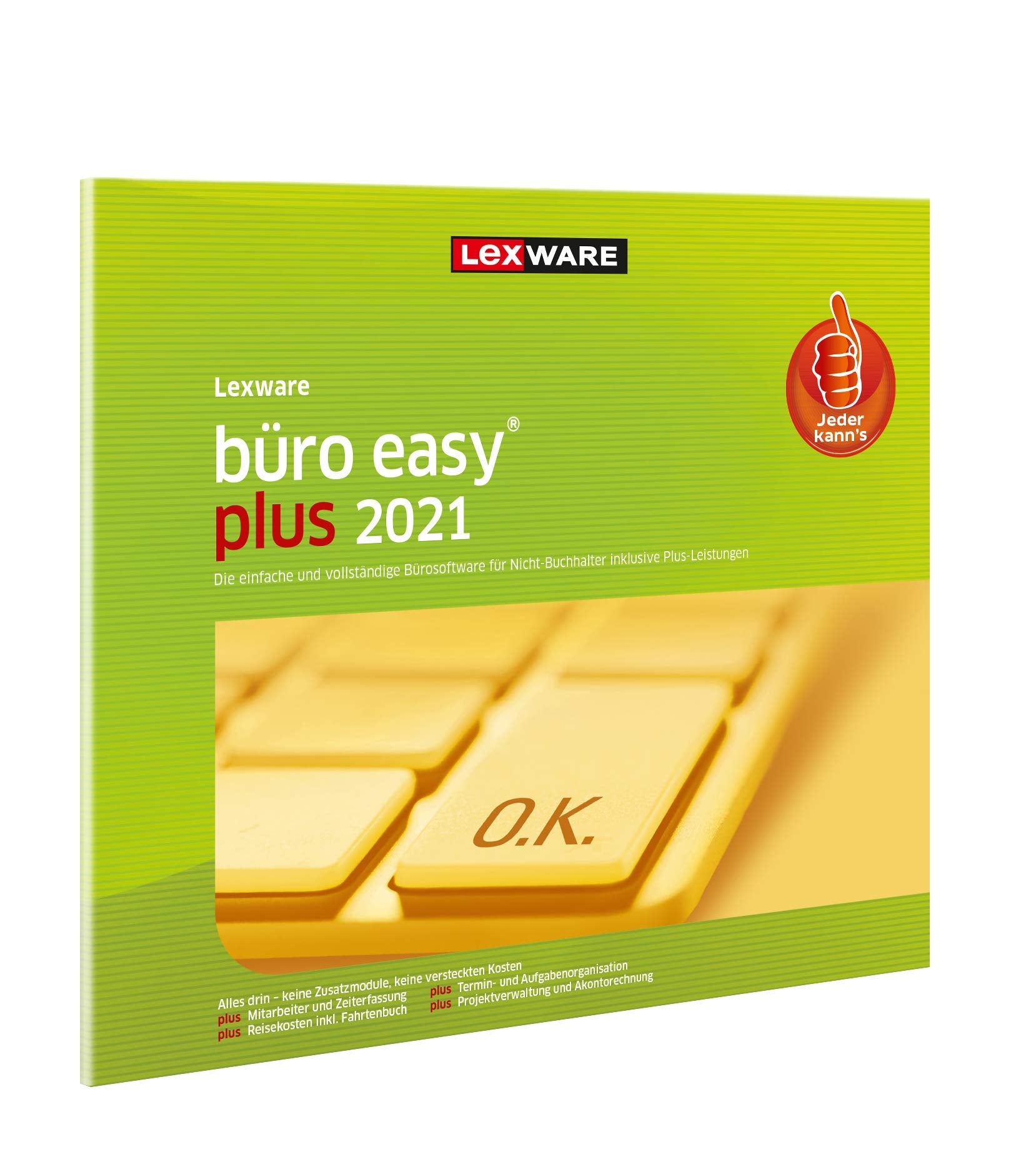 Lexware büro easy plus 2021 (Jahreslizenz)|Bürosoftware mit hohem Funktionsumfang|Kompatibel mit Windows 8.1 oder aktueller – FFP|Plus|2|1 Jahr|PC|Disc Taxes & Bookkeeping