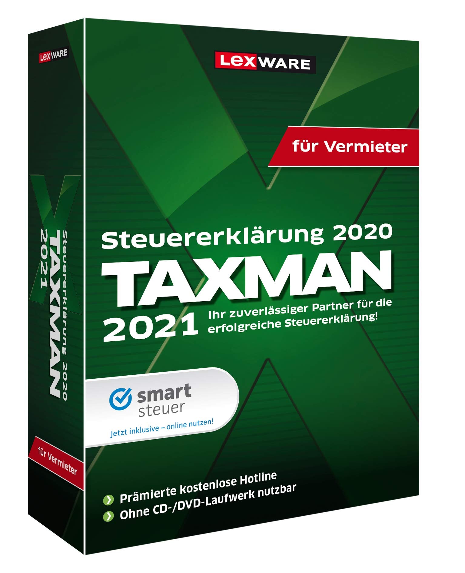 Lexware Taxman 2021 für das Steuerjahr 2020|Minibox|Übersichtliche Steuererklärungs-Software für Vermieter|Standard|1|1 Jahr|PC|Disc Taxes & Bookkeeping