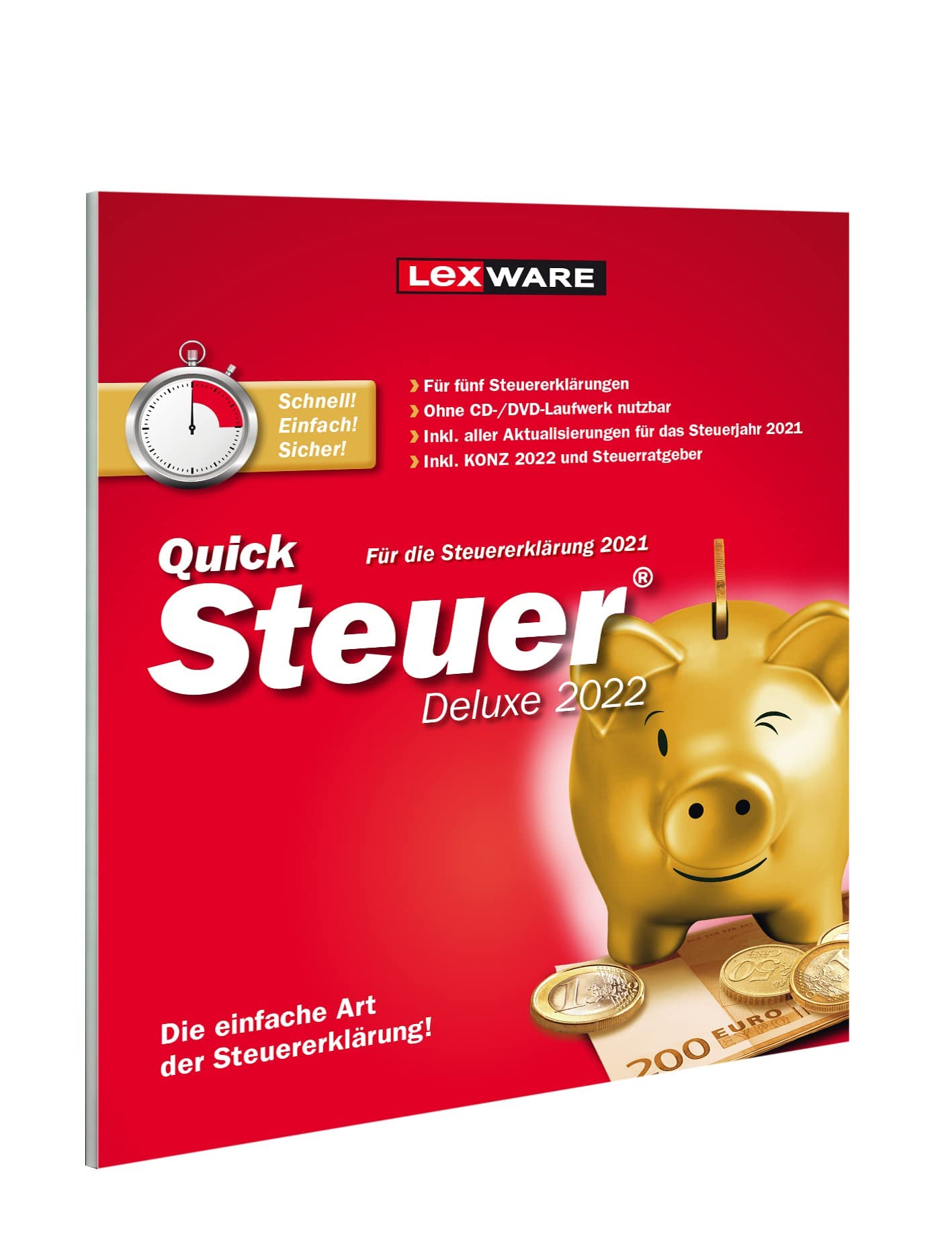 QuickSteuer Deluxe 2022 (für das Steuerjahr 2021)|frustfreie Verpackung | Private und gewerbliche Steuererklärung Taxes & Bookkeeping