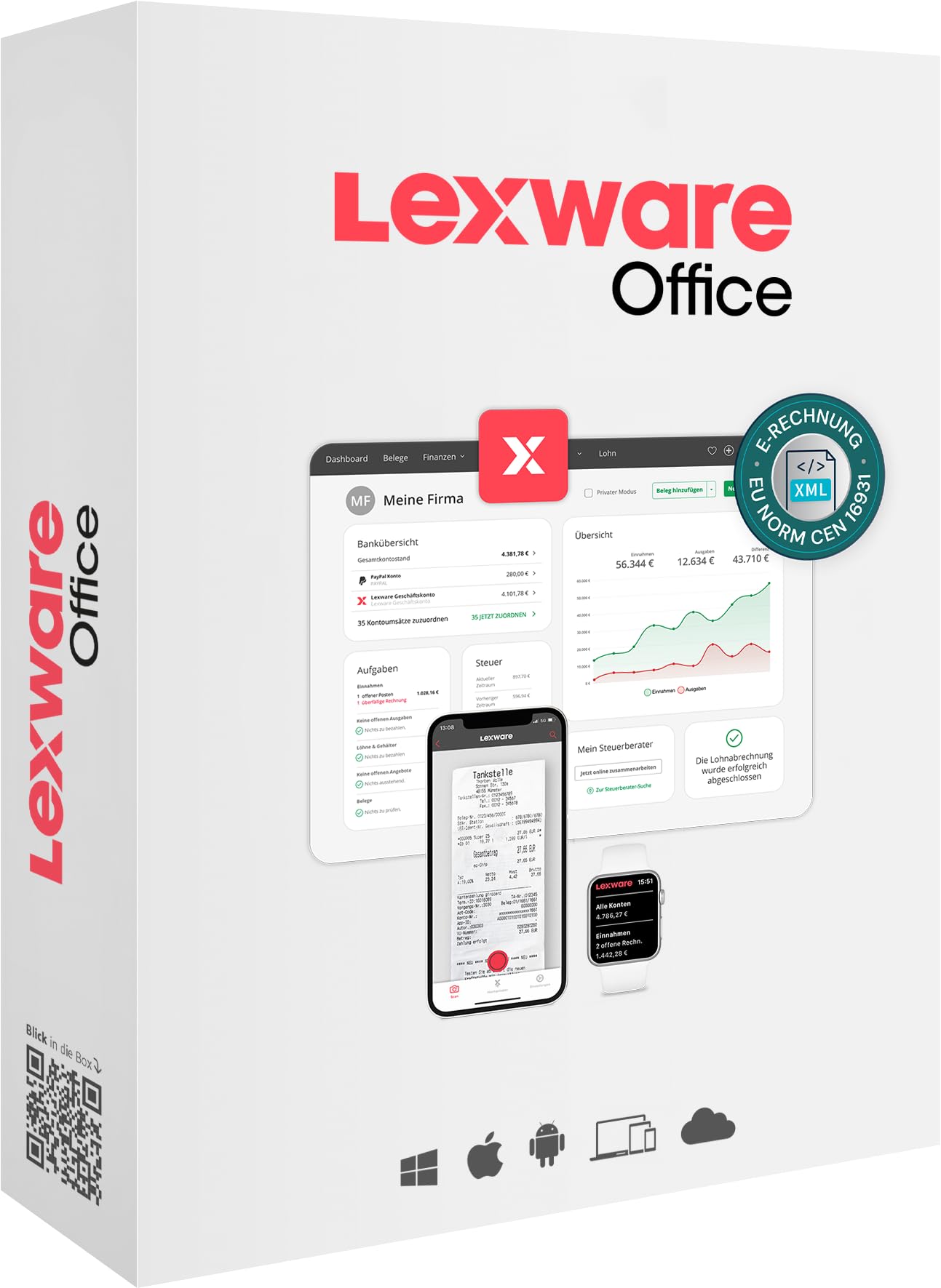 Lexware Office XL (365-Tage) - Online-Lösung für Buchführung | Minibox Taxes & Bookkeeping