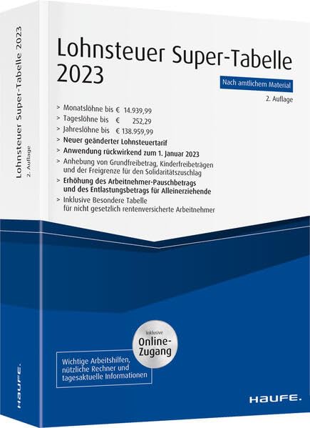 Product Image: Lohnsteuer-Supertabelle 2023 plus Onlinezugang