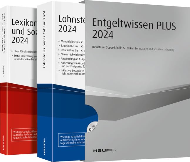 Entgeltwissen Plus 2024: Lohnsteuer Super-Tabelle für 2024 & Lexikon Lohnsteuer und Sozialversicherung (Haufe Steuertabellen) Law