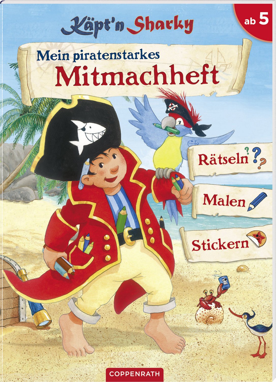 Käpt'n Sharky - Mein piratenstarkes Mitmachheft: Rätseln, Malen, Stickern (Verkaufseinheit) (Kreativ- und Sachbücher) Tiptoi & Games