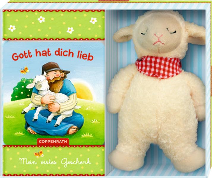 Gott hat dich lieb (Geschenkset zu Taufe oder Geburt mit Plüschschäfchen und Leporello) book