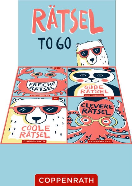 Rätsel to go: 4 x 8 Ex. im Display (Freche- / Coole- / Süße- / Clevere-Rätsel) Leisure & Fun