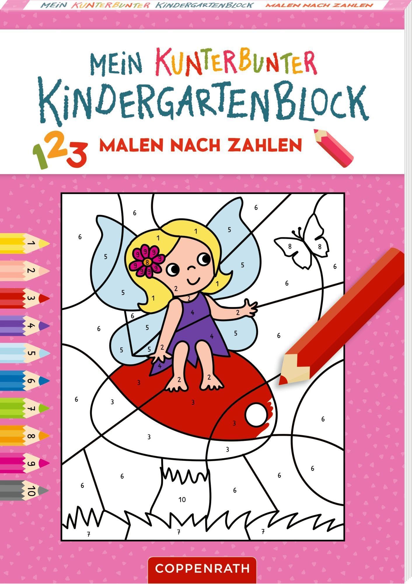 Mein kunterbunter Kindergartenblock: Malen nach Zahlen (Zauberwald) Non-fiction