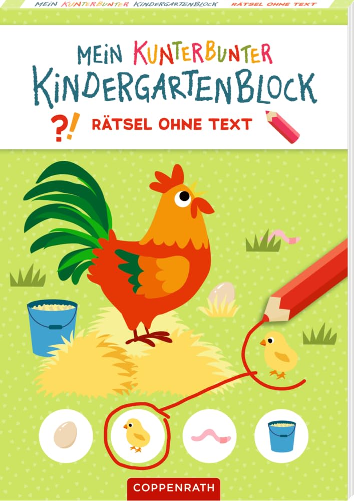 Mein kunterbunter Kindergartenblock: Rätsel ohne Text (Bauernhof): Rätselblock ohne Text ab 4 Jahren, ohne Hilfe selber rätseln Non-fiction