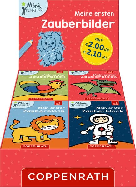 Meine ersten Zauberbilder: (Wilde Tiere, Weltall, Dinos, Bauernhof): Mini-Malblöckchen für Kindergartenkinder, als Mitgebsel, für Osternest oder Adventskalender (Mini-Künstler) Non-fiction