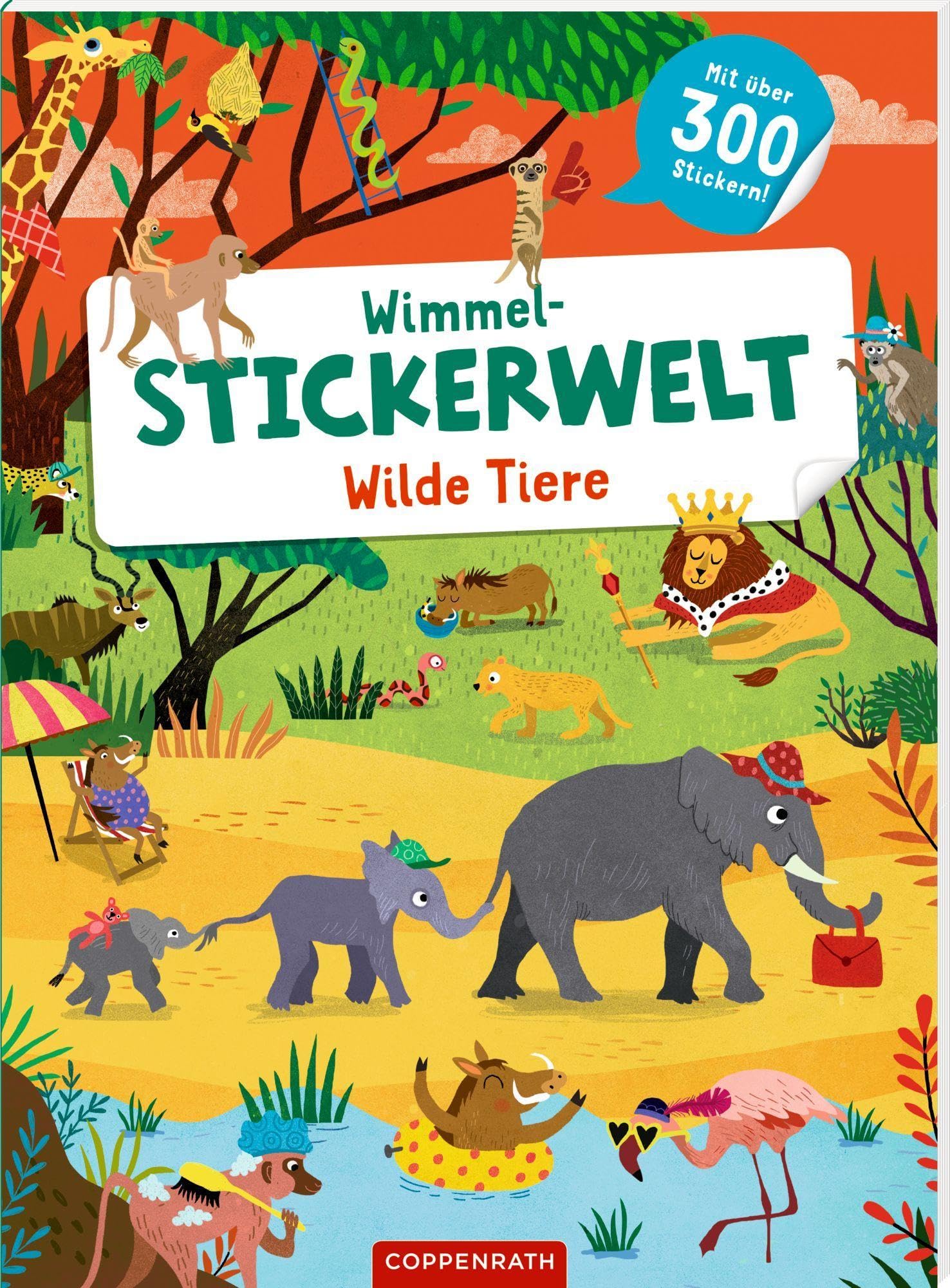 Wimmel-Stickerwelt – Wilde Tiere: Mit über 300 Stickern Tiptoi & Games