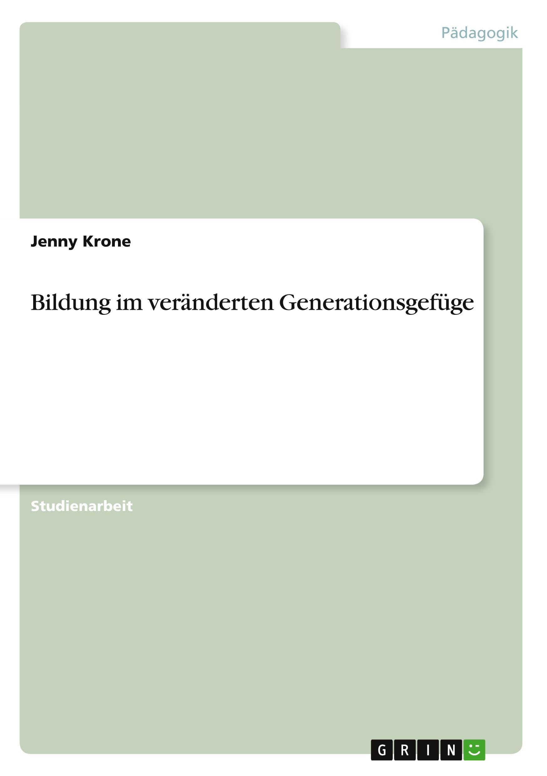 Bildung im veränderten Generationsgefüge Learning & Reference
