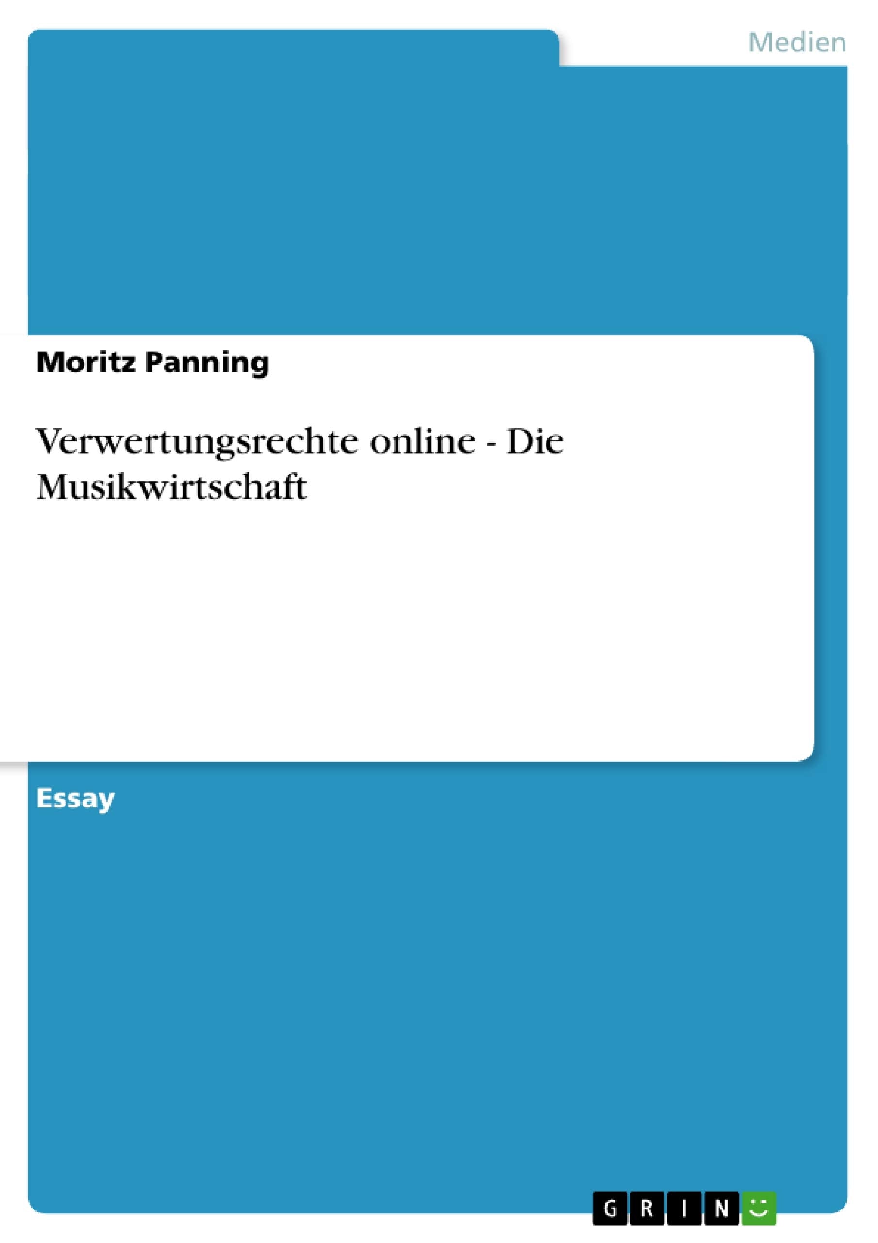 Verwertungsrechte online - Die Musikwirtschaft book