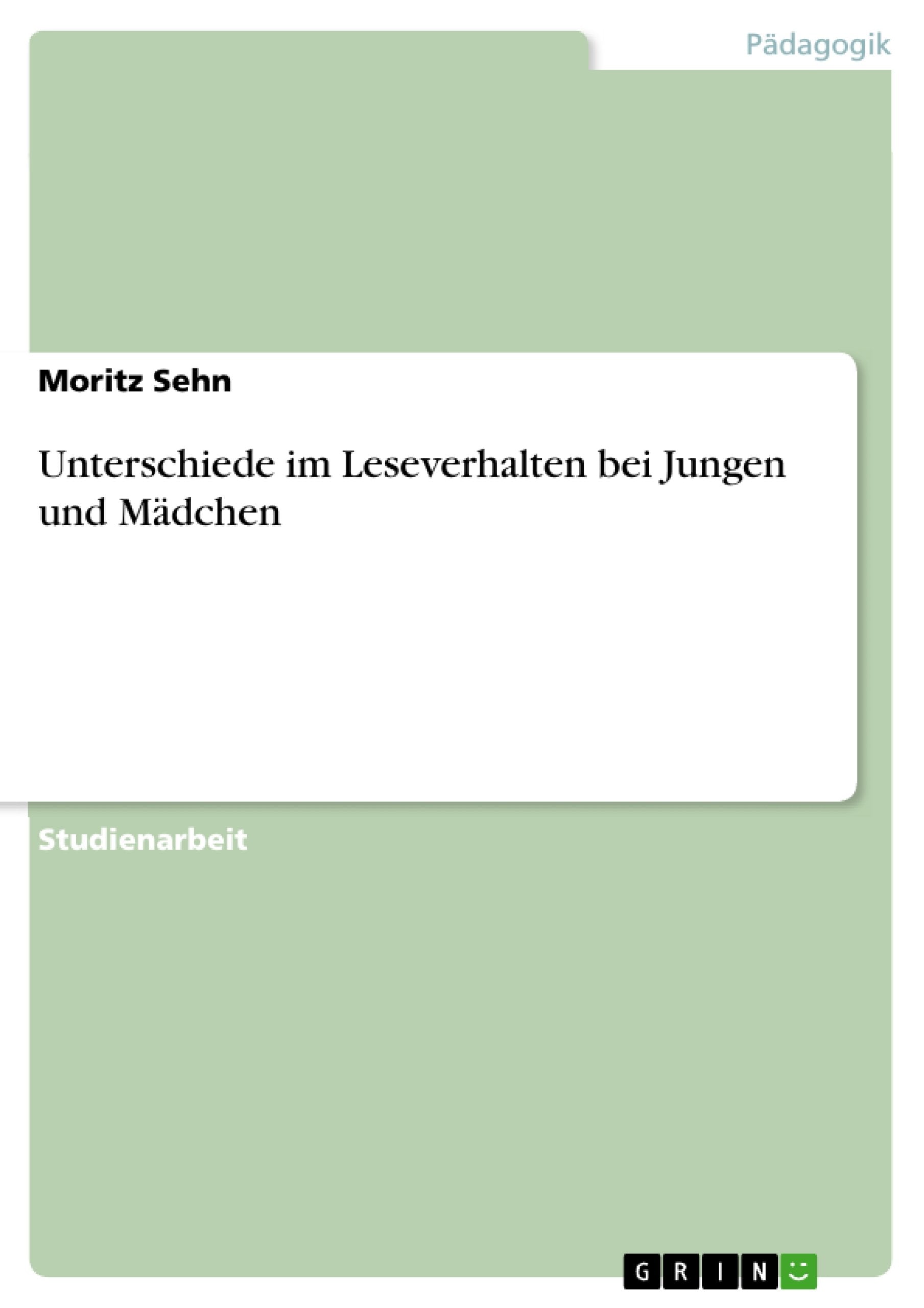 Unterschiede im Leseverhalten bei Jungen und Mädchen Social Sciences