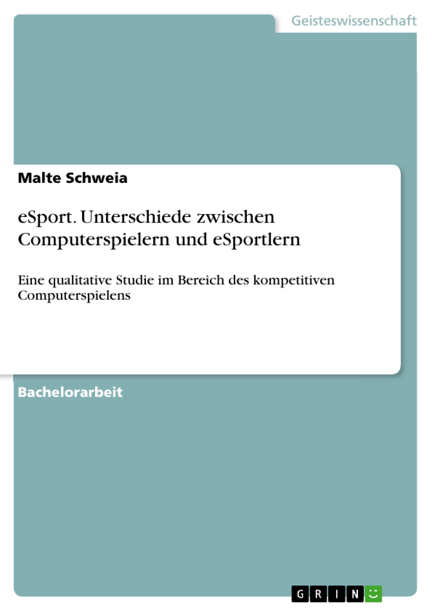 eSport. Unterschiede zwischen Computerspielern und eSportlern book