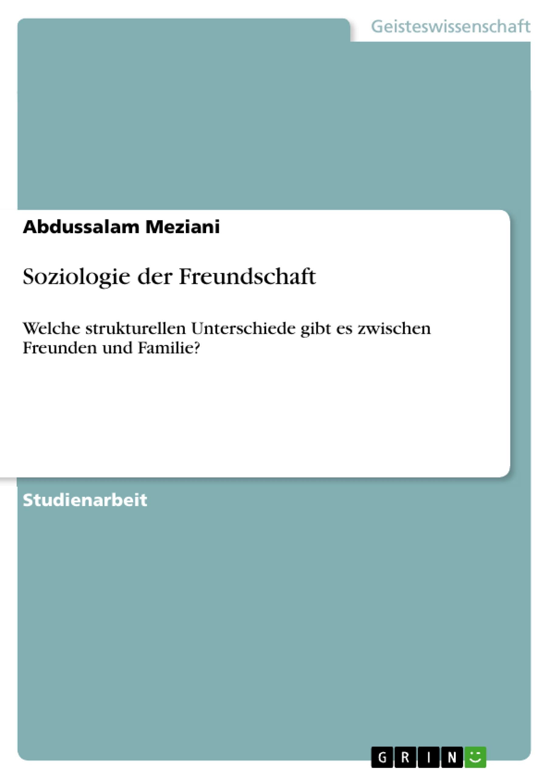 Soziologie der Freundschaft Law