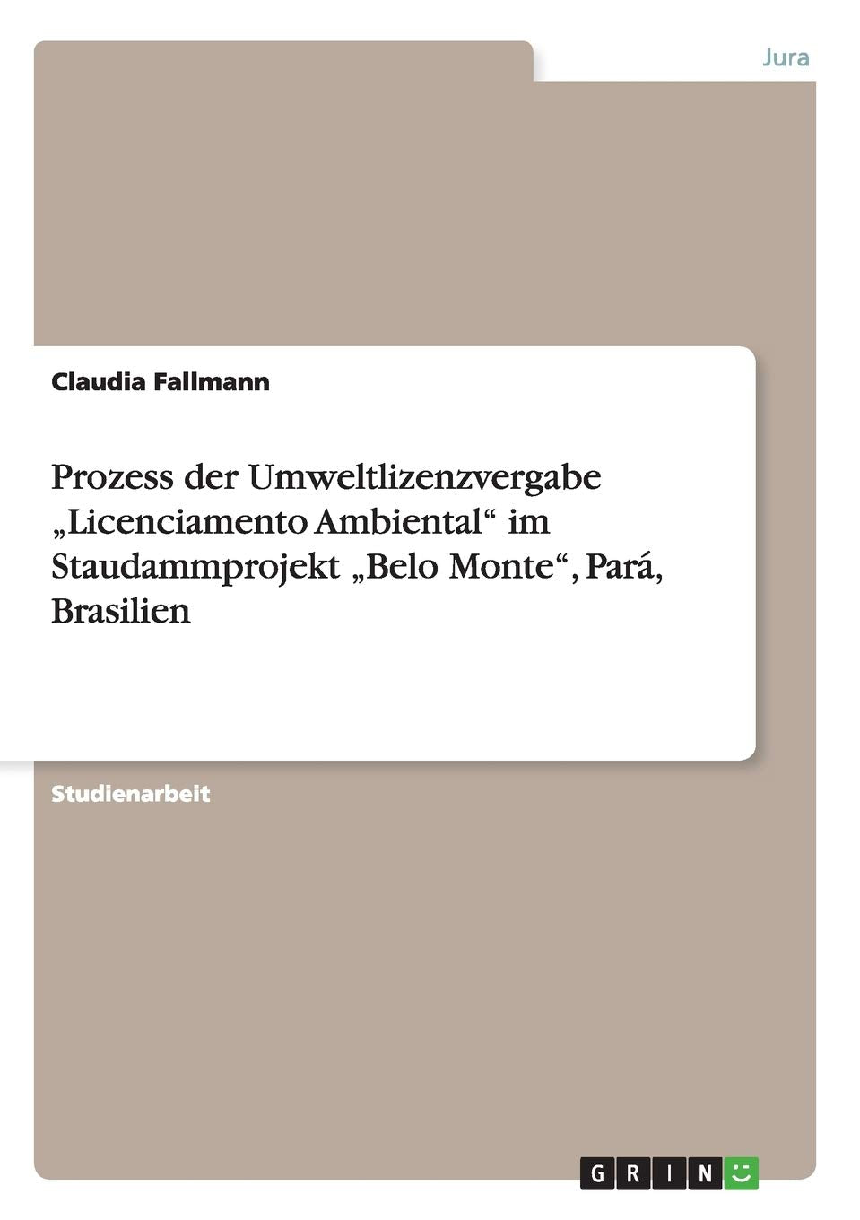Prozess der Umweltlizenzvergabe "Licenciamento Ambiental" im Staudammprojekt "Belo Monte", Pará, Brasilien Law