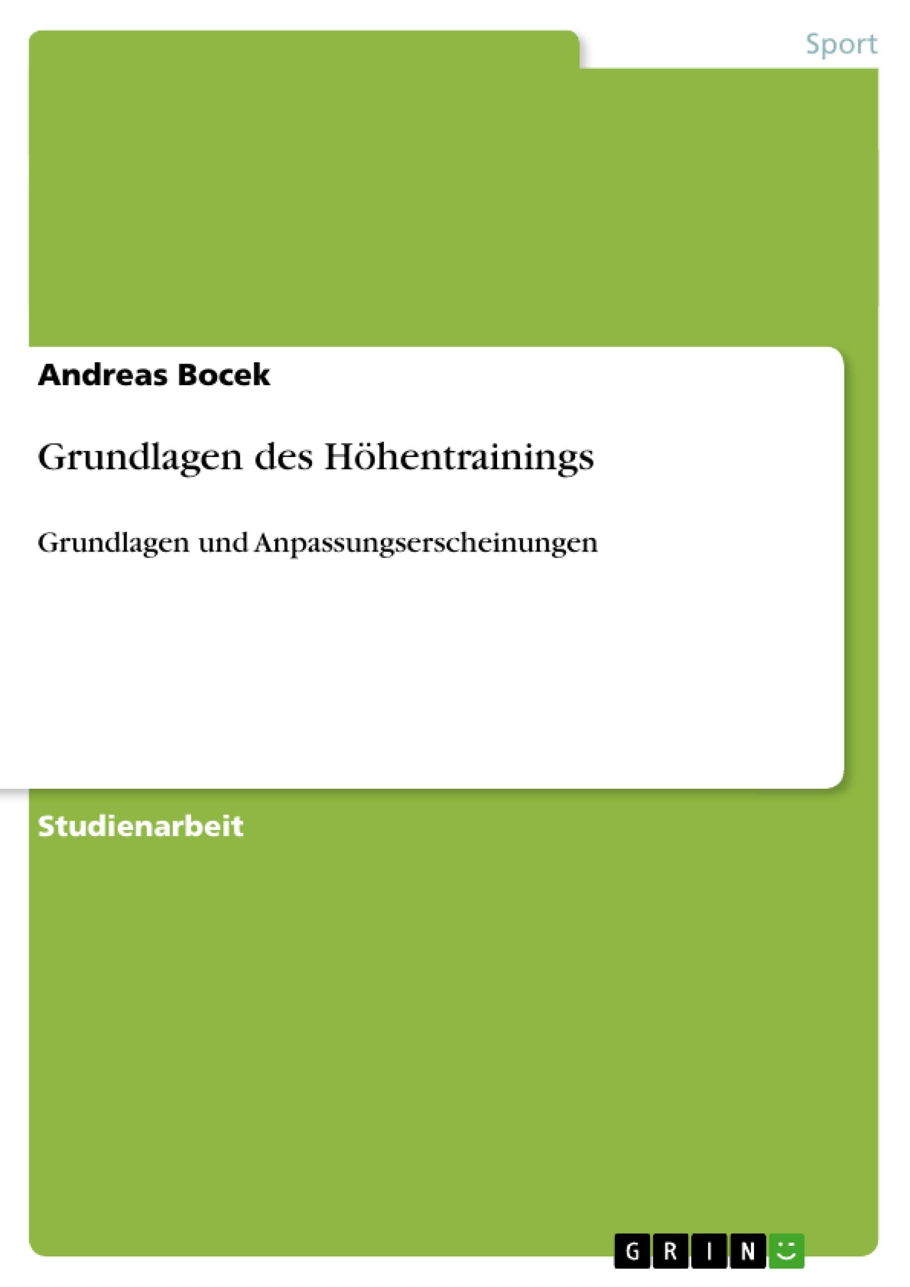 Grundlagen des Höhentrainings book