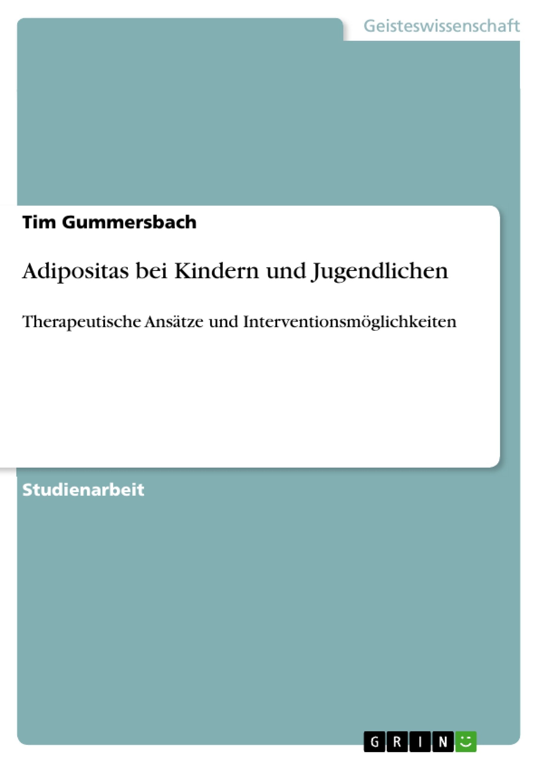 Adipositas bei Kindern und Jugendlichen book